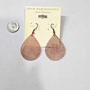 Pure Expressions Rose Gold Teardrop Earrings